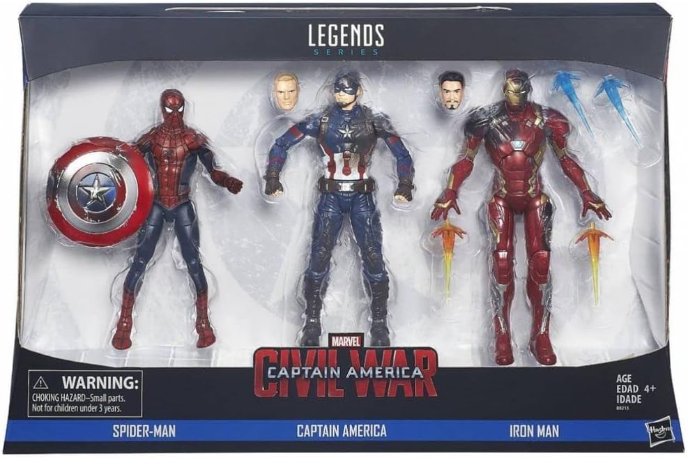 Marvel Legends Captain America: Civil War 3-Pack – Captain America, Iron Man & Spider-Man – 6-Inch Action Figures – 2016