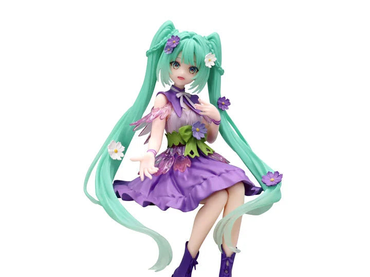 FuRyu Hatsune Miku Flower Fairy Cosmos Purple Color Ver. Noodle Stopper Figure