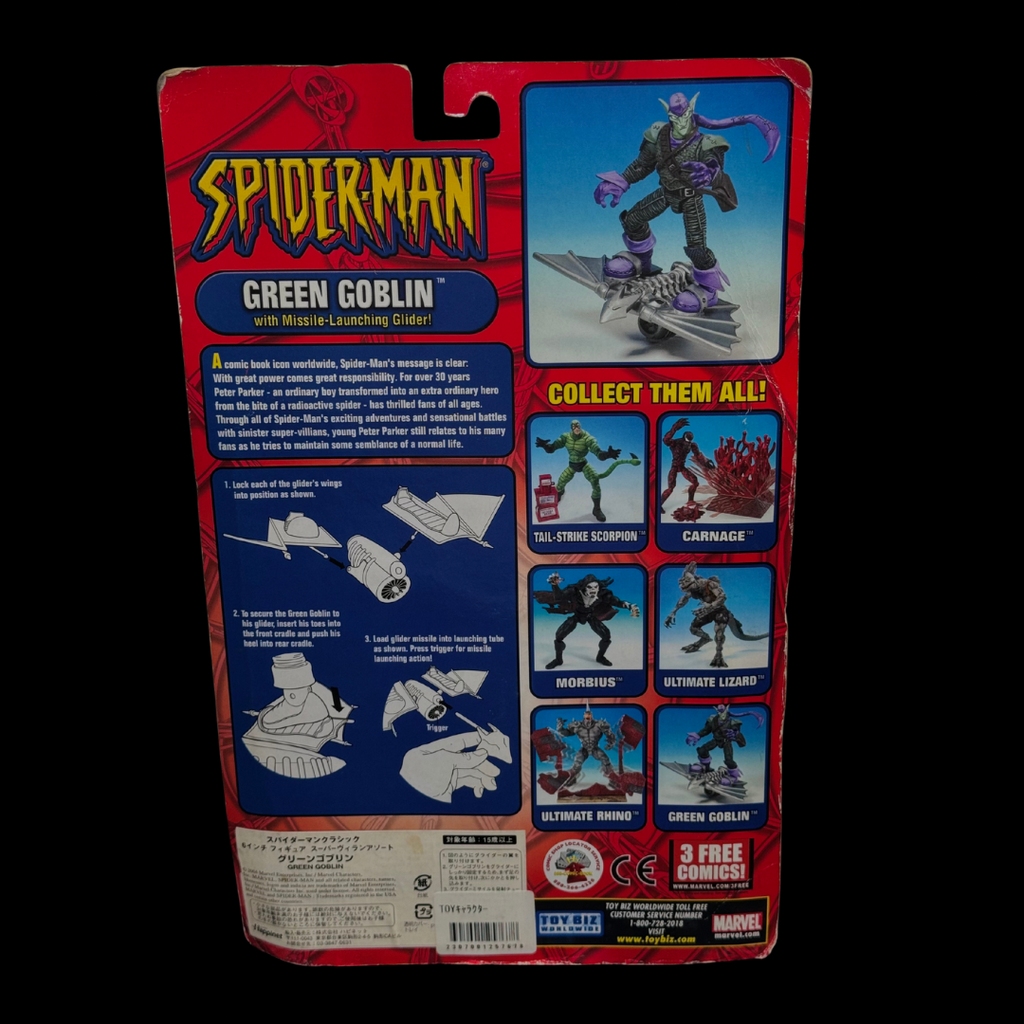 Toy Biz Spider-Man Green Goblin Action Figure with Missile-Launching Glider – 2003