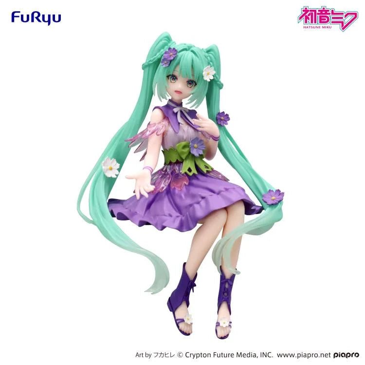 FuRyu Hatsune Miku Flower Fairy Cosmos Purple Color Ver. Noodle Stopper Figure