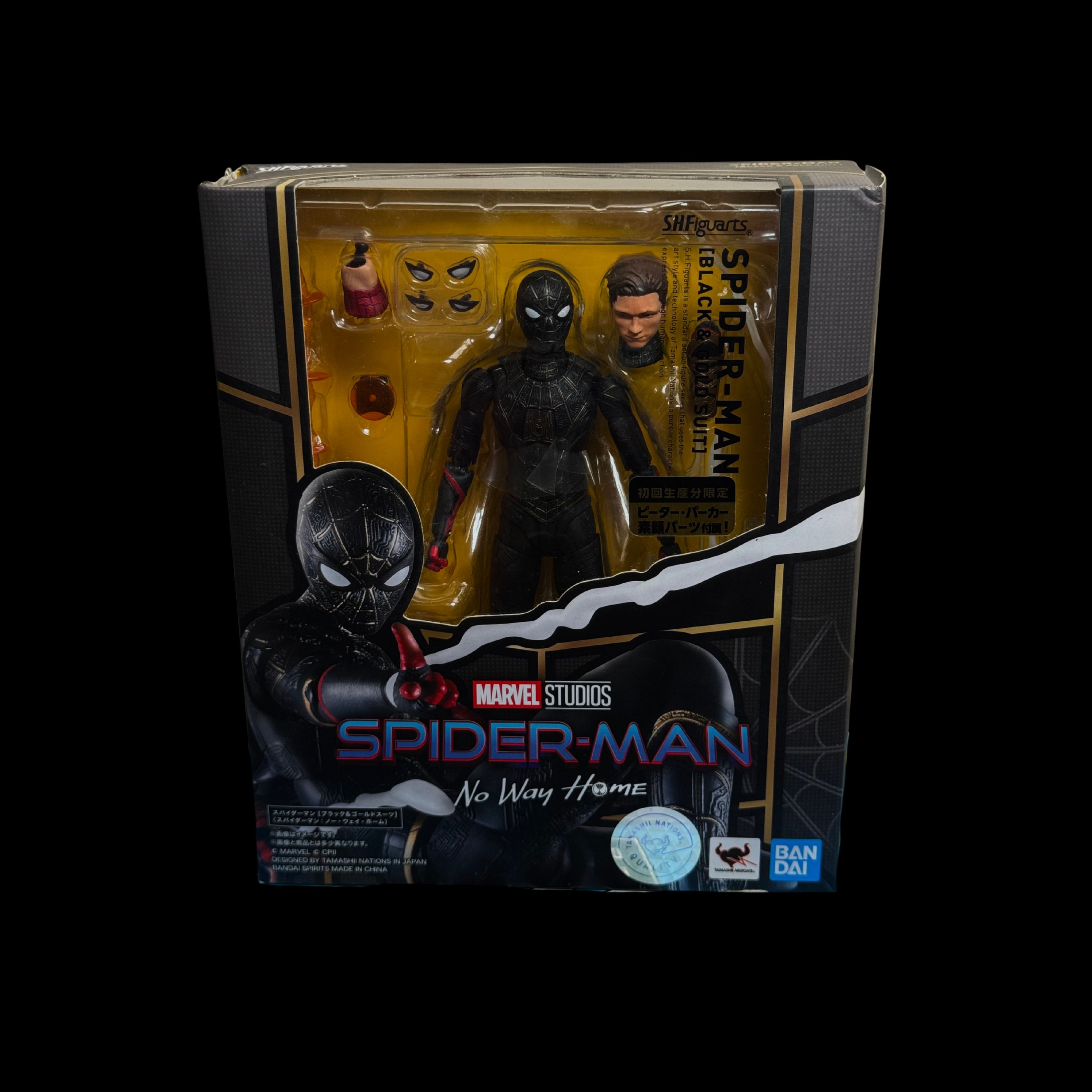 S.H.Figuarts Spider-Man Black & gold Suit – Spider-Man: No Way Home – Bandai Tamashii Nations