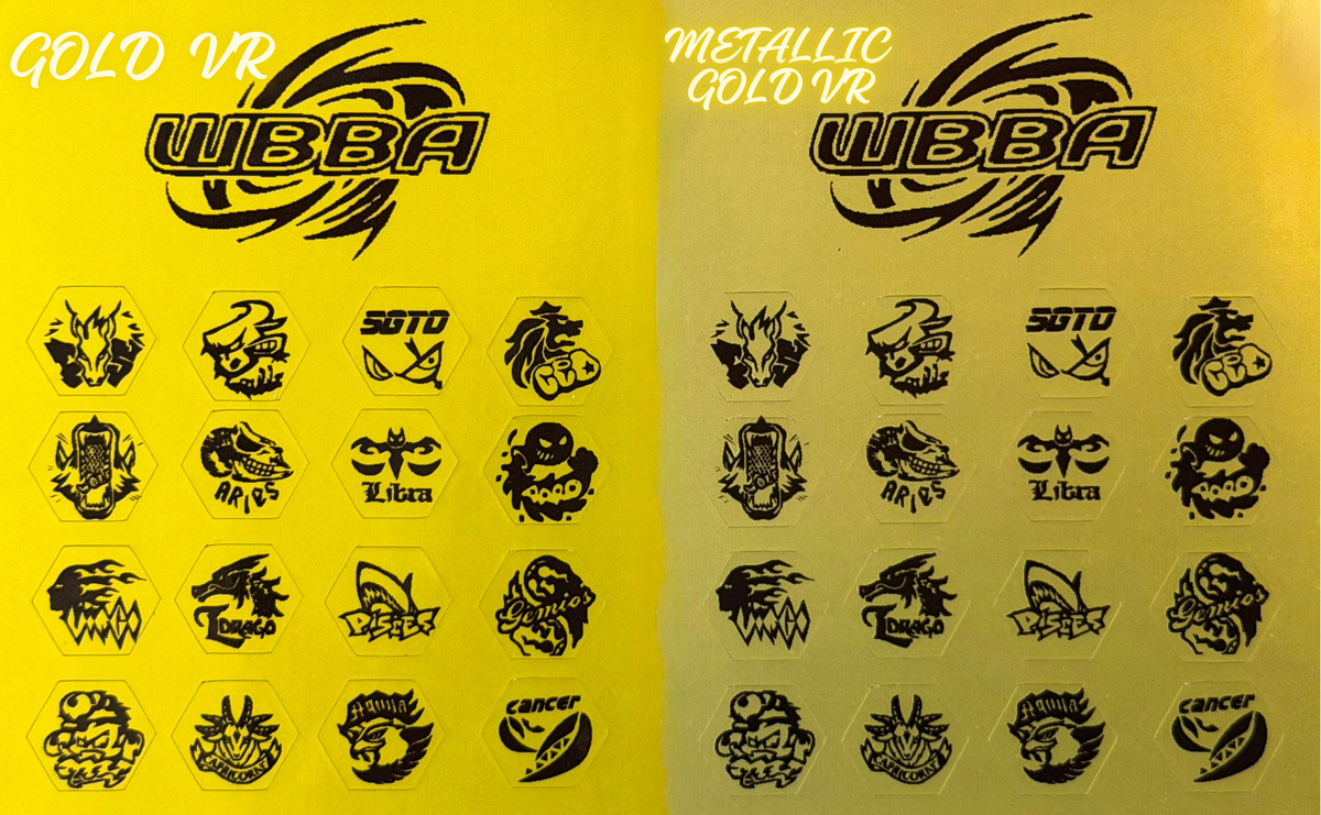 WBBA Exclusive Face Bolt Sticker Pack – Gold VR & Metallic Gold VR